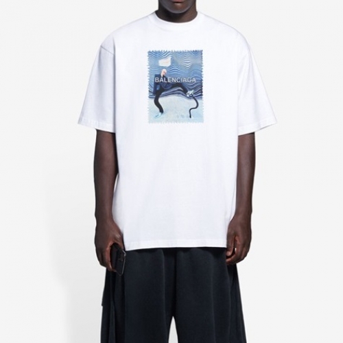 バレンシアガユニセックスコットン半袖Tシャツl01110ホワイト