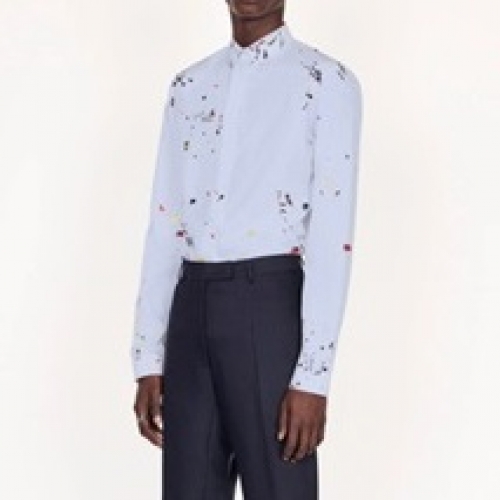 ディオールメンズクラシックシャツo01305ブルー