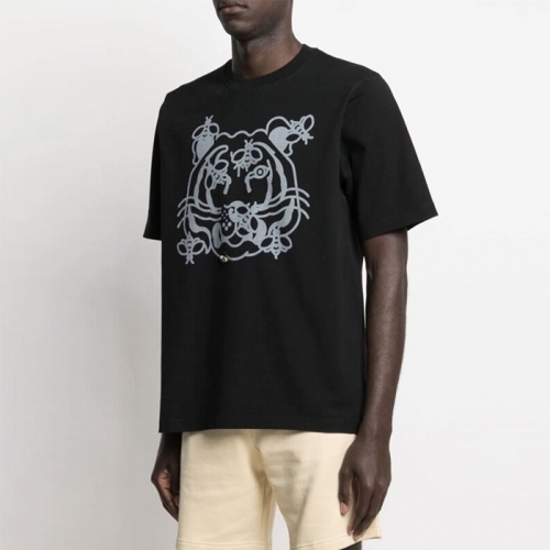ケンゾーユニセックスタイガーカジュアルコットン半袖Tシャツn0151ブラック