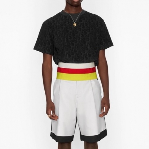 -ディオールユニセックスカジュアルクルーネック半袖Tシャツo01313ブラック