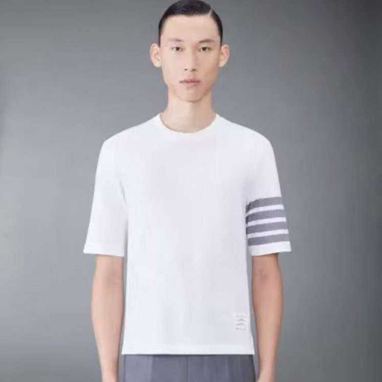 トムブラウンメンズカジュアル半袖Tシャツo01304ホワイト