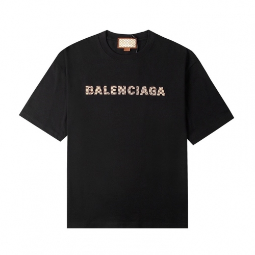 バレンシアガユニセックスコットン半袖Tシャツl01121ブラック