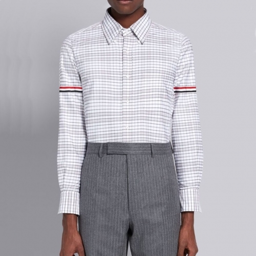 トムブラウンメンズストラップコットンシャツm01324ホワイト