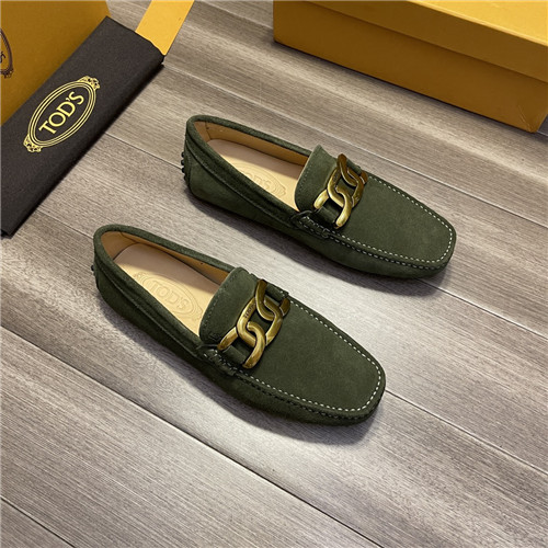,S0249トッズメンズレザーローファー,オリーブ