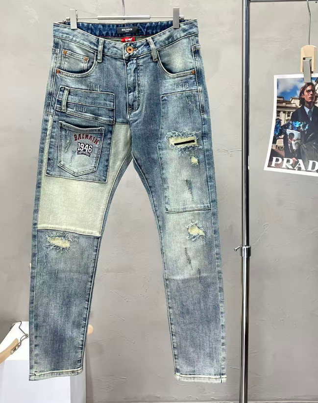 バルマンメンズトレンディジーンズl0247ブルー