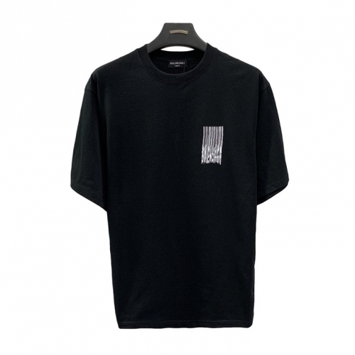 バレンシアガユニセックスコットン半袖Tシャツl01125ブラック