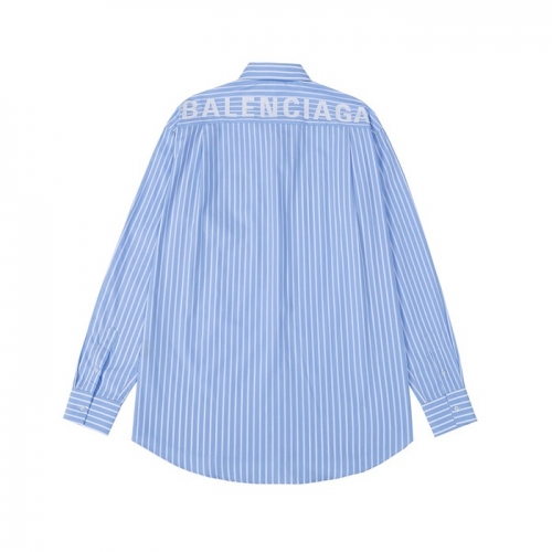 バレンシアガメンズコットンシャツl01129ブルー