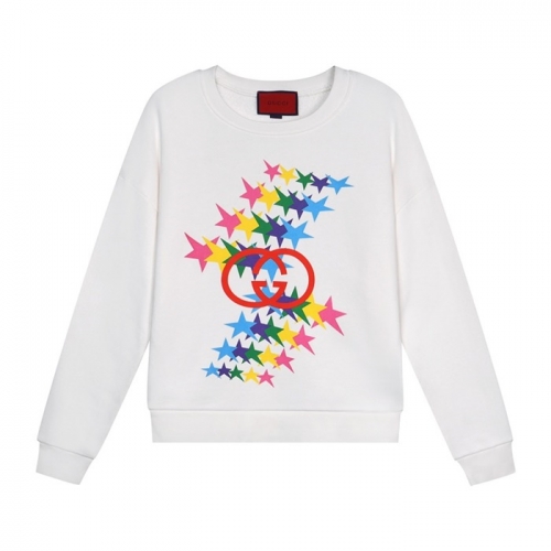 -グッチユニセックスコットンクルーネック長袖Tシャツc03875ホワイト