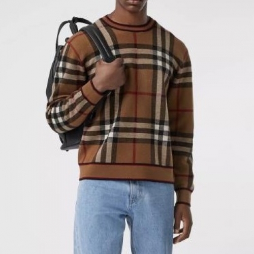 バーバリーメンズヴィンテージポロウールセーターr04030キャメル