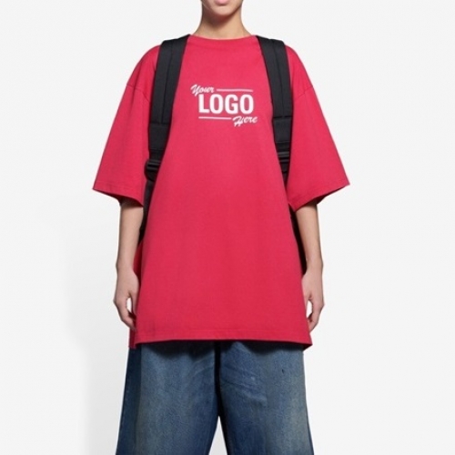 バレンシアガユニセックスコットン半袖Tシャツl01134ピンク