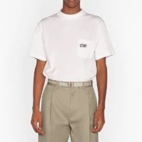 -ディオールユニセックスカジュアルクルーネック半袖Tシャツo01320ホワイト