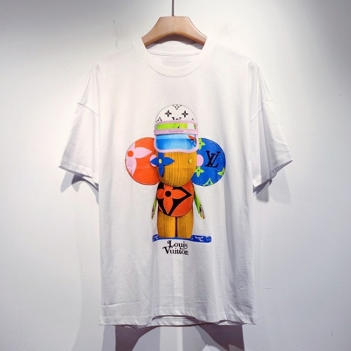 ルイヴィトンユニセックス半袖Tシャツu03407ホワイト