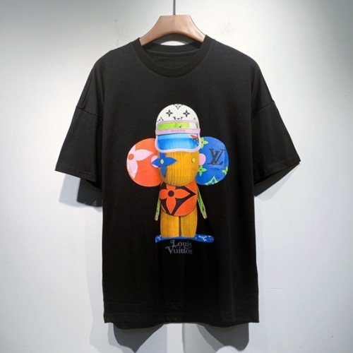 ルイヴィトンユニセックス半袖Tシャツu03408ブラック