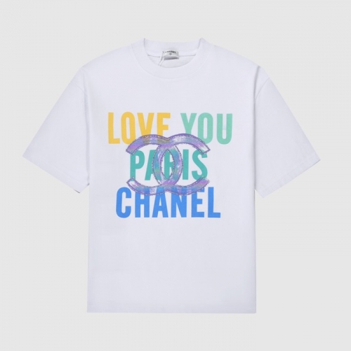 'シャネルユニセックス''コットン半袖Tシャツl0726ホワイト