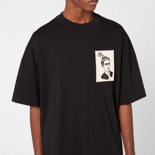 アミユニセックスコットンカジュアル半袖Tシャツ0155ブラック