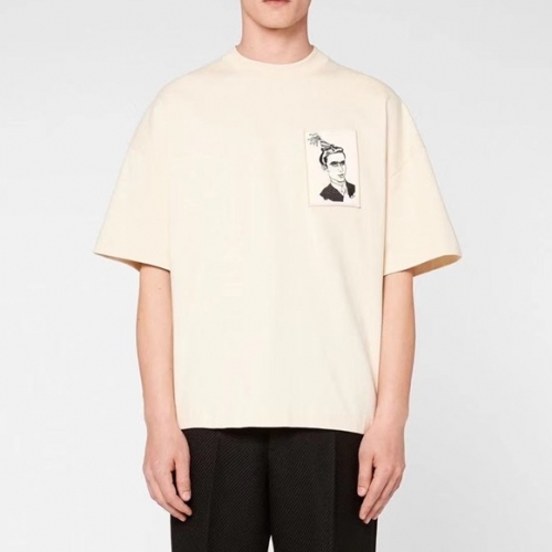 アミユニセックスコットンカジュアル半袖Tシャツ0156ベージュ