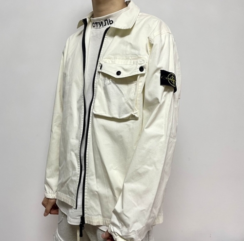 ストーンアイランドメンズベーシックカジュアルジャケットo0353アイボリー