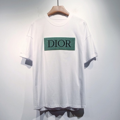 -ディオールユニセックスカジュアルクルーネック半袖Tシャツo01329ホワイト