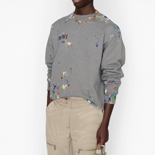 ディオールメンズカジュアルコットン長袖Tシャツo01336グレー