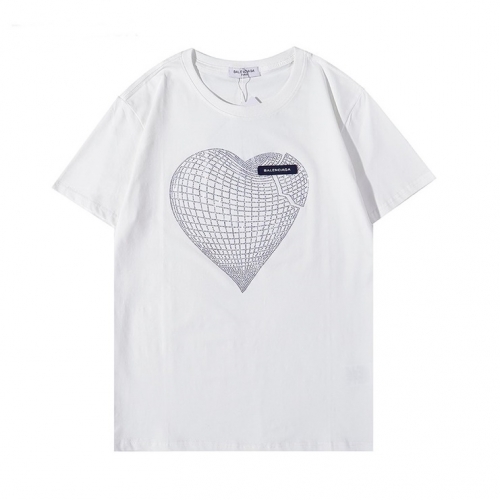 バレンシアガユニセックスコットン半袖Tシャツl01141ホワイト