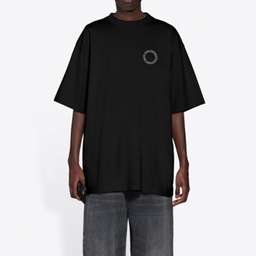 バレンシアガユニセックスコットン半袖Tシャツl01142ブラック