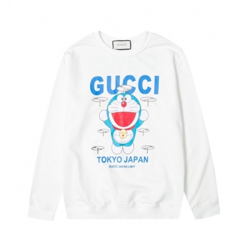 -グッチユニセックスコットンクルーネック長袖Tシャツc03923ホワイト