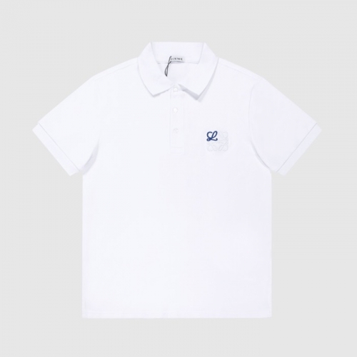 ロエベメンズポロ半袖Tシャツe0473ホワイト