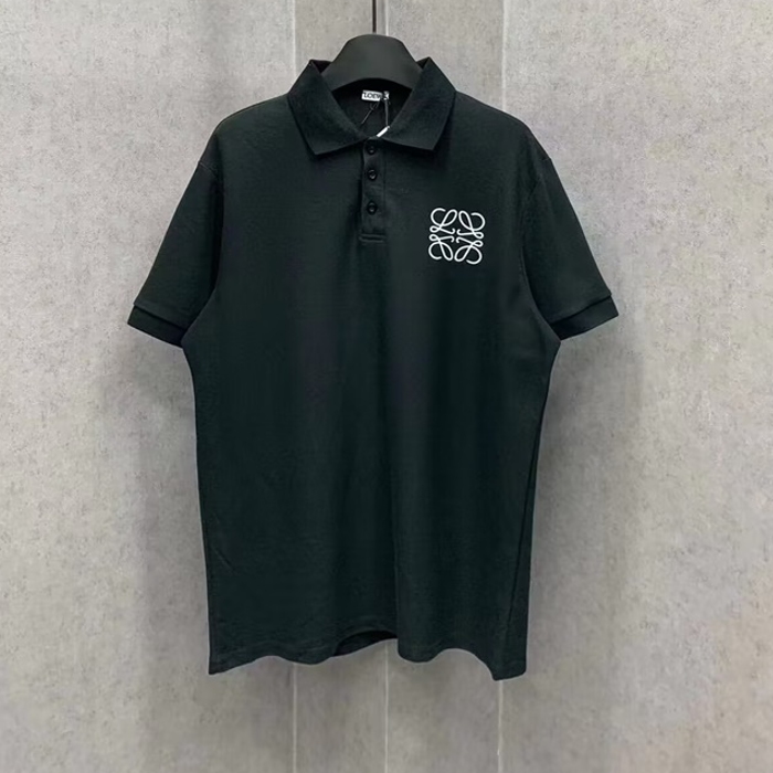 ロエベナイロンメンズポロ半袖Tシャツe0474ブラック