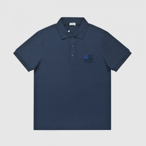 ロエベユニセックススマイル半袖Tシャツe0476ネイビー