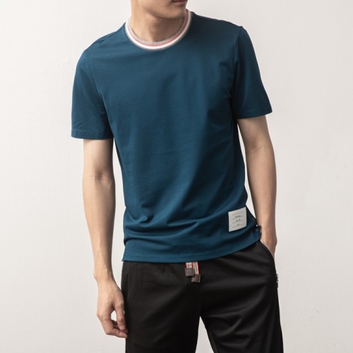 トムブラウンメンズカジュアル半袖Tシャツm01378ネイビー