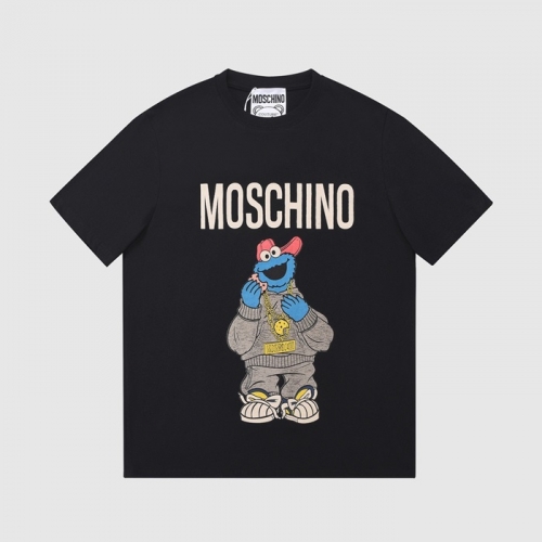 モスキーノユニセックスコットン半袖Tシャツs0184ブラック