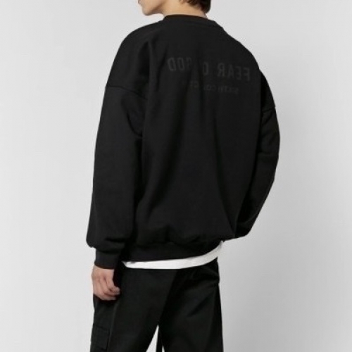 フィアオブゴッドメンズミニマル長袖Tシャツa0322ブラック