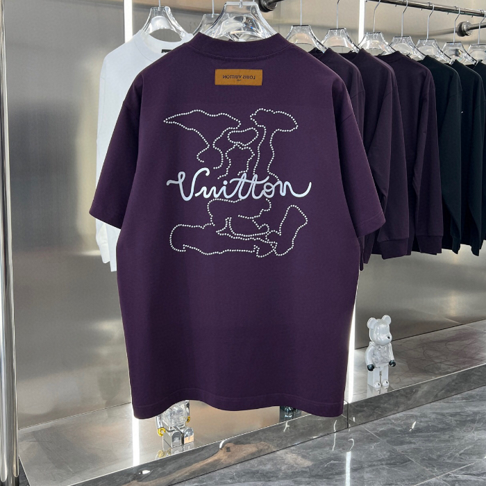 ルイヴィトンユニセックス半袖Tシャツu03509パープル