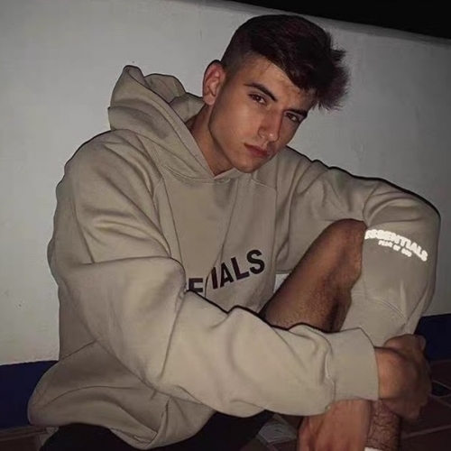 フィアオブゴッドメンズオーバーサイズコットン起毛フーディa0324グレー