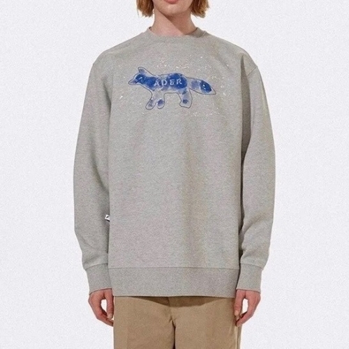 メンズミニマル長袖Tシャツe0014グレー