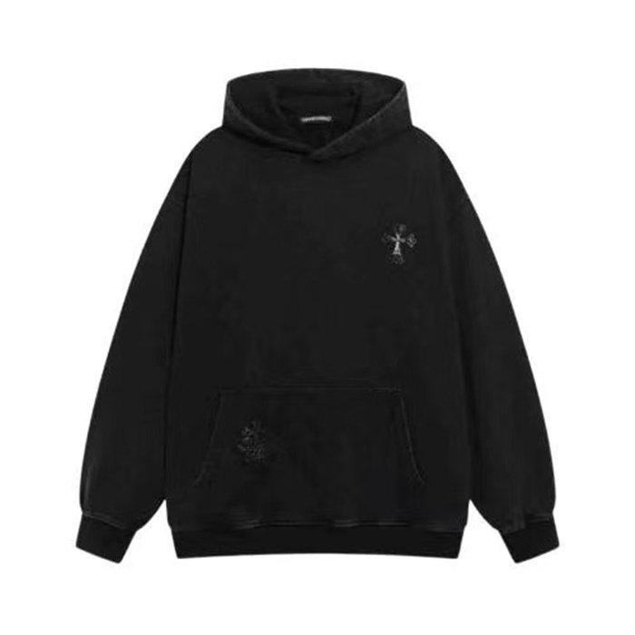 クロムハーツメンズブラックフーディc409