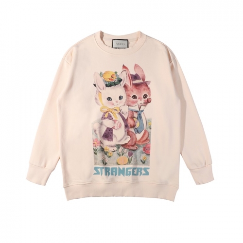 -グッチユニセックスコットンクルーネック長袖Tシャツc03959アイボリー