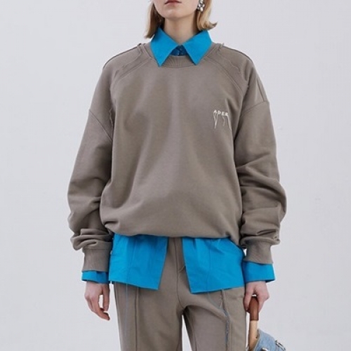 レディースミニマル長袖Tシャツe0025キャメル