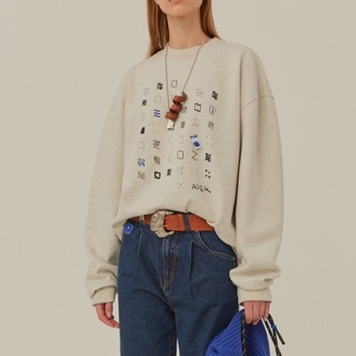 メンズレディースミニマル長袖Tシャツe0030アイボリー