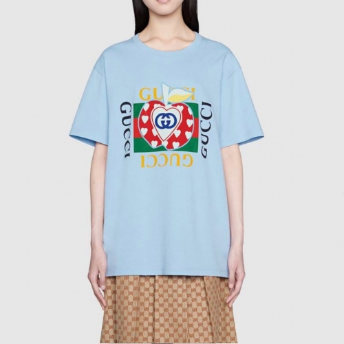 グッチユニセックス半袖Tシャツc03965ブルー