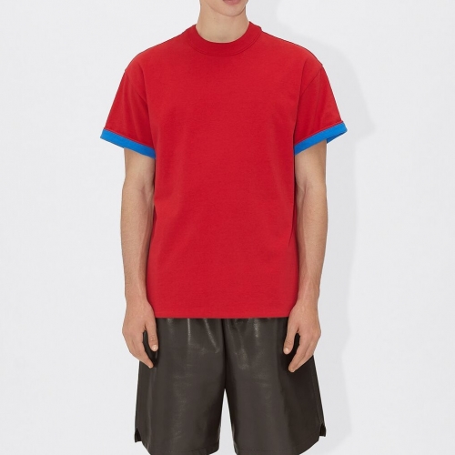 ボッテガヴェネタユニセックスビジネスポロ半袖Tシャツt0128レッド