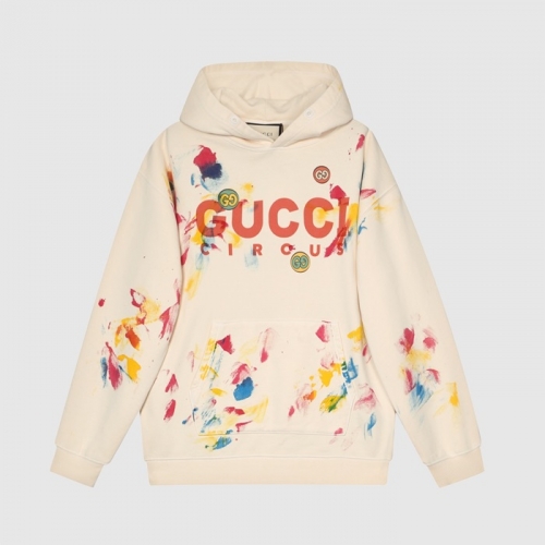 グッチユニセックスカジュアルオーバーサイズコットンフーディc03966アイボリー