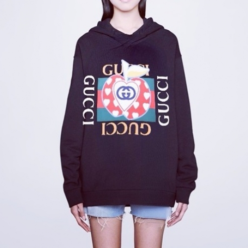 グッチユニセックスカジュアルオーバーサイズコットンフーディc03967ブラック