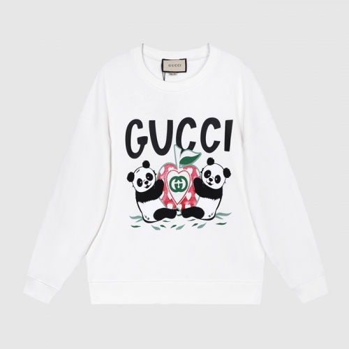 -グッチユニセックスコットンクルーネック長袖Tシャツc03976ホワイト