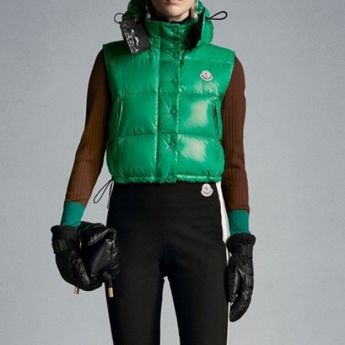 モンクレールレディースパッチモダンダックダウンパディングベストc02238グリーン