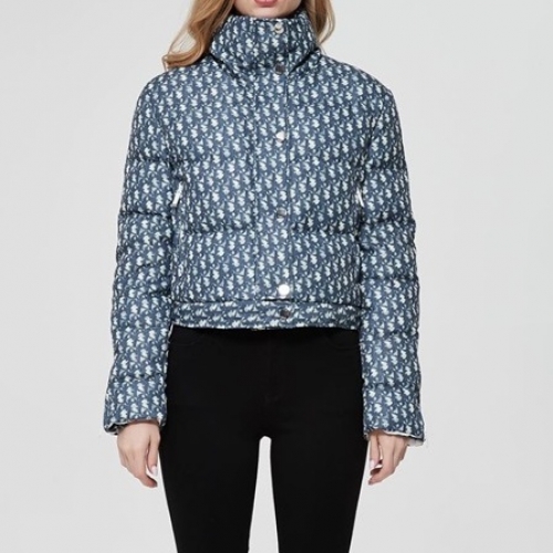 ディオールレディースベーシックカジュアルダウンパディングo01382ブルー