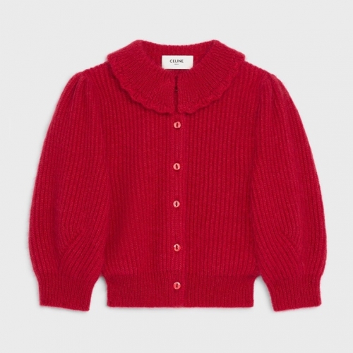 -セリーヌレディースクルーネックカシミヤセーターl0146レッド