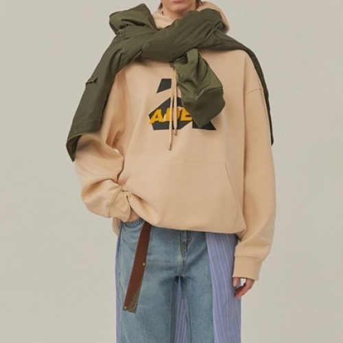 メンズミニマルコットンフーディe0035アイボリー