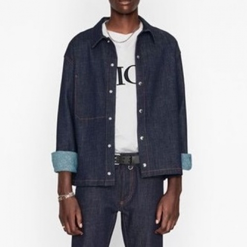 ディオールメンズクラシックシャツo01352ブルー