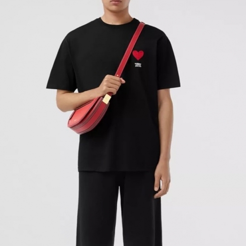 バーバリーユニセックスコットン半袖Tシャツr04069ブラック